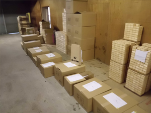Ready for shipping masu cups in cardboard boxes
